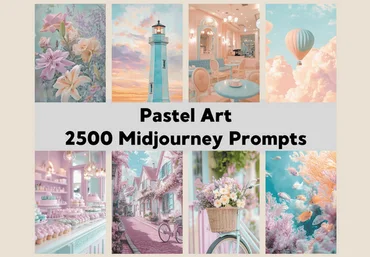ChillaxDesignsArt 2500 промптов для создания пастельных изображений в Midjourney 2025 слив