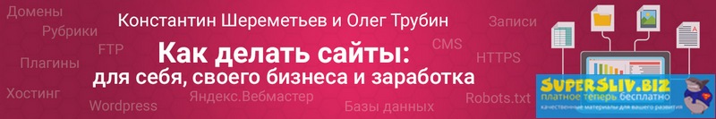 Константин Шереметьев и Олег Трубин Как сделать сайт 2.0. Для себя, своего бизнеса и заработка слив курса