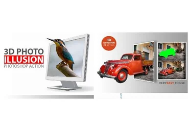 Экшен создающий объемную 3D фотографию - 3D Photo Illusion Photoshop Action слив