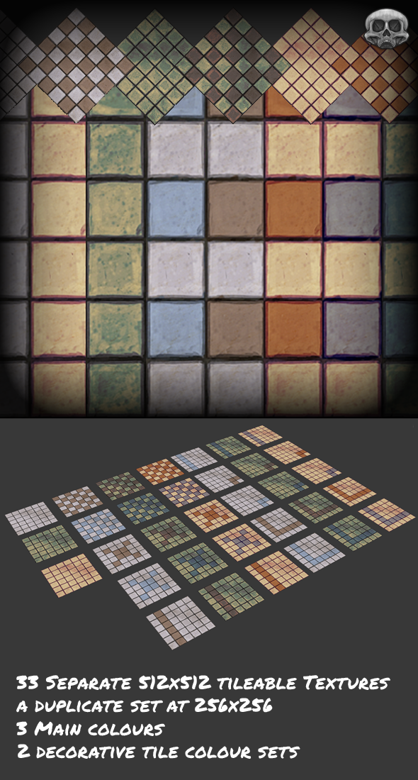 3docean Hand Painted Modular Tile Set слив курса