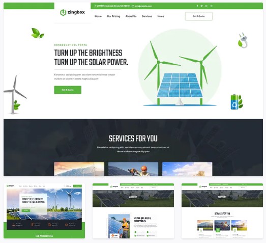 Elements.Envato Zingbox – Wind & Solar Energy XD Template слив курса
