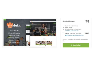 Themeforest Muka v1.0 - шаблон Joomla для уроков по выпечке и кулинарии слив