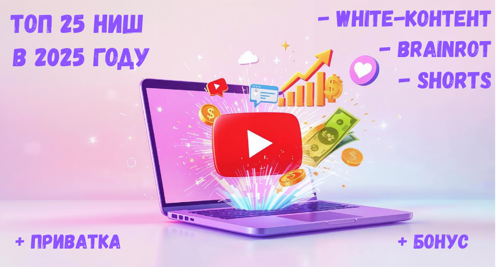 iTeacher Топ 25 горячих ниш YouTube в 2025 году! White-контент. Brainrot. Залипательные Shorts слив курса