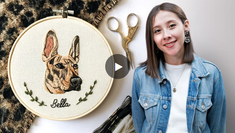 Valentina Castillo Domestika Вышитые портреты животных. Рисование иглой для начинающих 2022 слив курса