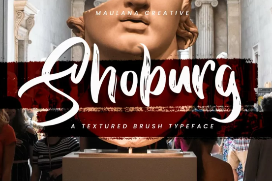 Fontbundles Shoburg Textured Brush Typeface 2022 слив курса