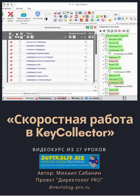 Михаил Сабянин Скоростная работа в KeyCollector слив курса