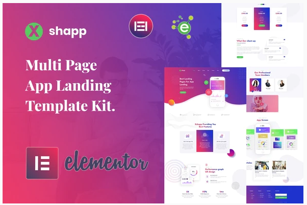 Themeforest Xshapp - App Landing Elementor Template Kit слив курса