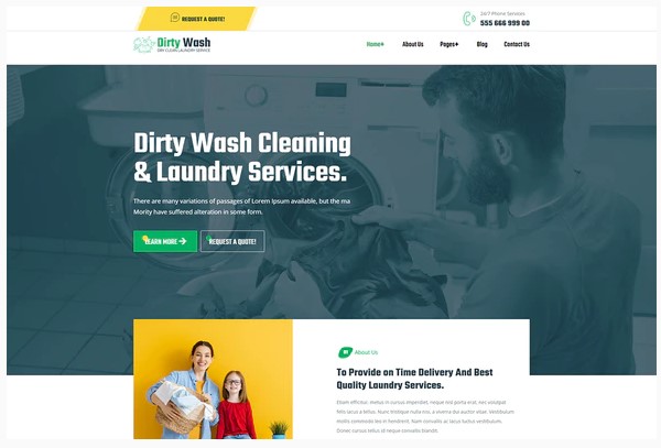 Themeforest DirtyWash - Dry Cleaning & Laundry Service Elementor Template Kit слив курса