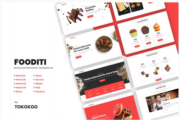 Themeforest Fooditi - Restaurant and Cafe Elementor Template Kit слив курса
