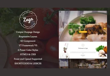 Smartaddons SJ Zaga v3.9.6 - шаблон для ресторана Joomla слив