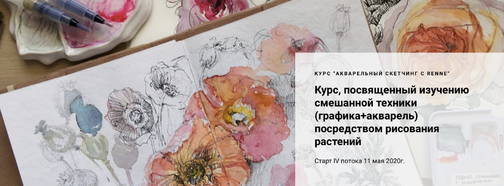 Renne Studio Курс «Акварельный скетчинг с Renne» 2022 слив курса