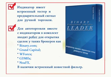MarketTrade Индикатор Binary LEADER + комплект для автоторговли слив