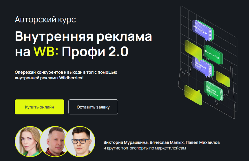 В. Мурашкина, В. Малых, П. Михайлов Внутренняя реклама на Wildberries: Профи 2.0. 2024 слив курса