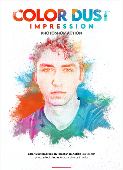 Graphicriver Color Dust Impression Photoshop Action 2020 слив курса