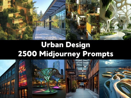 ChillaxDesignsArt 2500 промптов урбанистической архитектуры в Midjourney 2025 слив курса