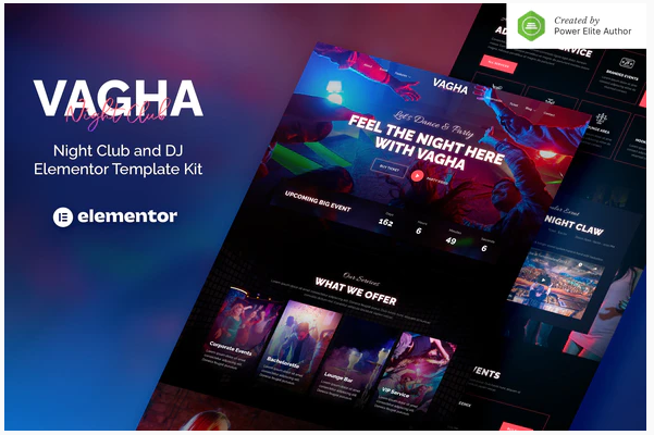 Themeforest Vagha – Night Club & DJ Elementor Template Kit слив курса
