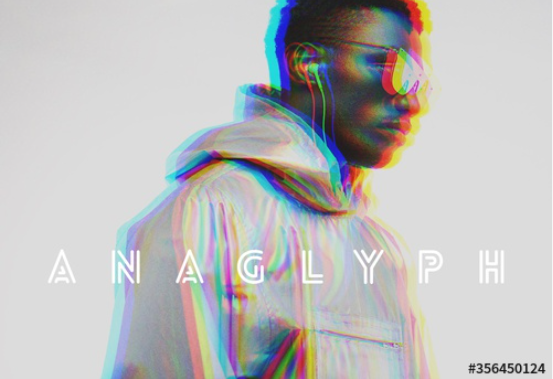 AdobeStock Duo Color Anaglyph Mockup Effect 2020 слив курса