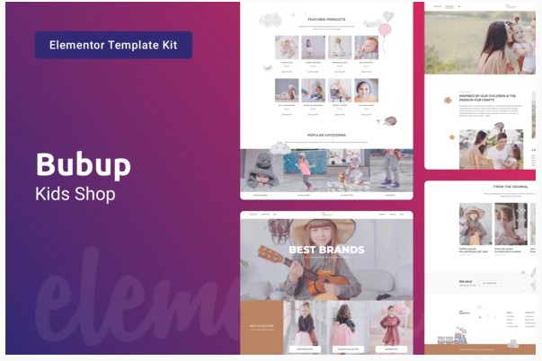 Themeforest Bubup — Kids Store & Baby Shop Elementor Template Kit слив курса