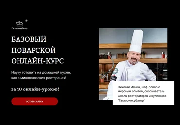 Николай Ильин Гастроинкубатор Онлайн базовый поварской курс 2023 слив