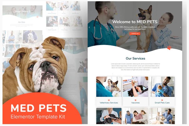 Themeforest Med Pets - Template Kit for Elementor слив курса