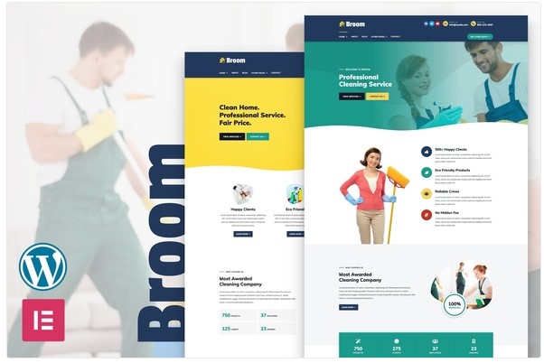 Themeforest Broom — Elementor Cleaning Companу Template Kit слив курса
