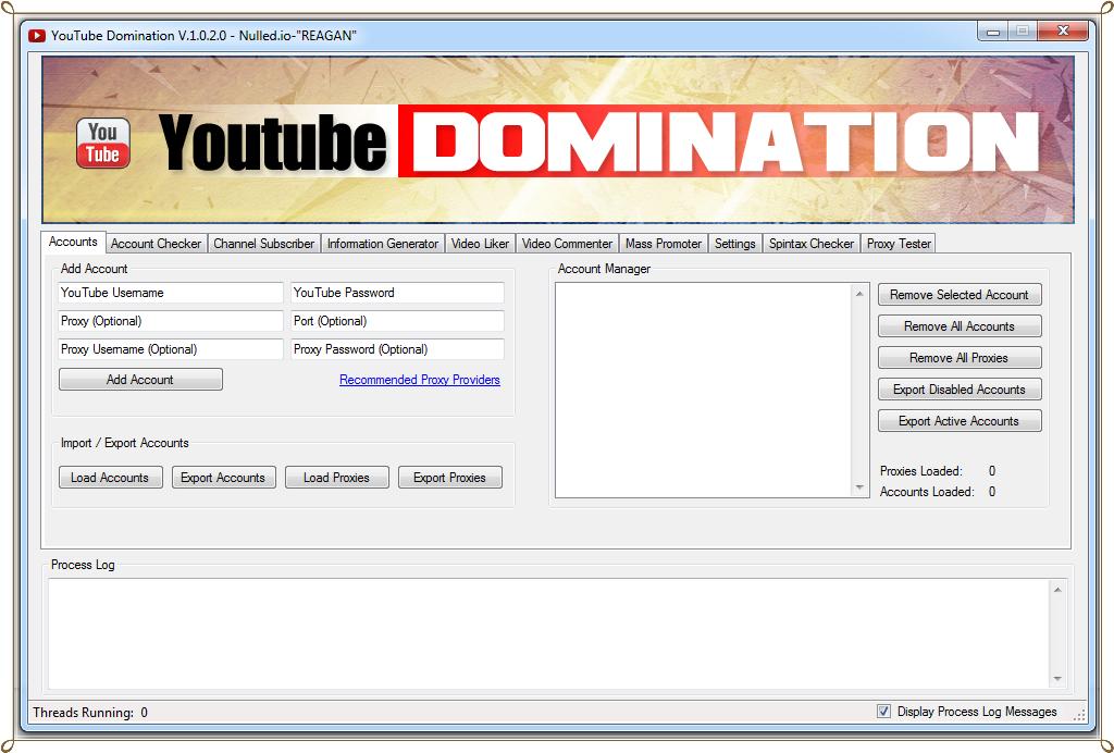 Youtube Domination - рассылка комментариев / нажатие лайков / подписок / слив курса