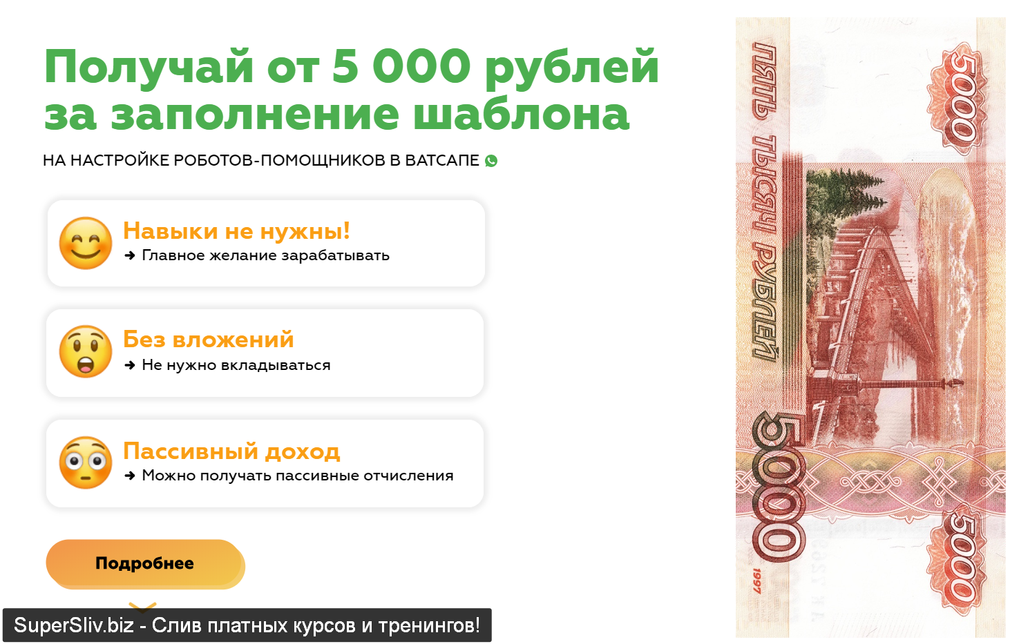 Александр Глухарь Whatsapp Money — Получай от 5 000 рублей за заполнение шаблона 2019 ПРО слив курса