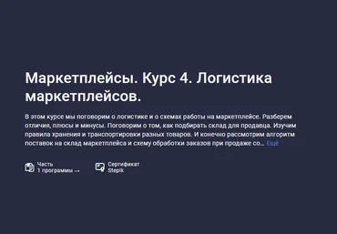 Анастасия Эджингтон Stepik Маркетплейсы. Курс 4. Логистика маркетплейсов 2023 слив
