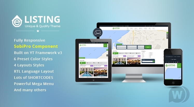 Smartaddons SJ eListing v1.0.2 - тема недвижимости Joomla слив курса