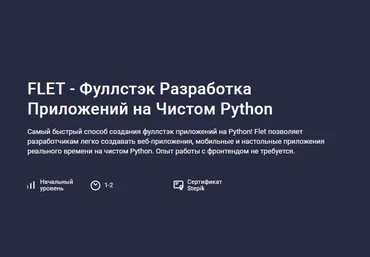 Аве Кодер Stepik Flet - фуллстэк разработка приложений на чистом Python 2024 слив