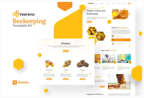 Themeforest Veerena - Honey Bee Elementor Template Kit слив курса