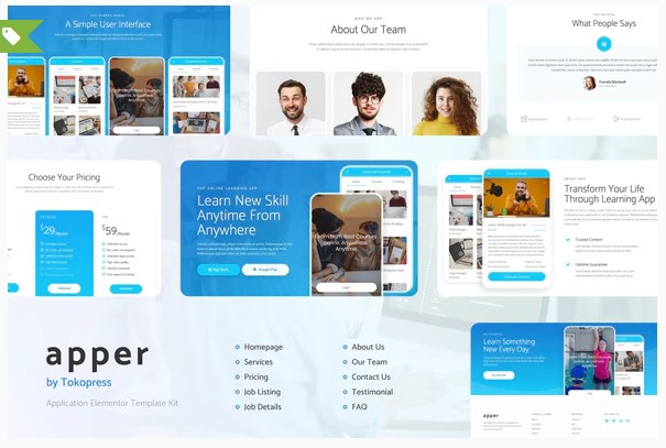 Themeforest Apper - App SaaS Elementor Template Kit слив курса