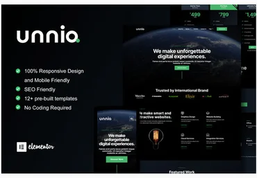 Themeforest Unniq - Dark Digital Creative Agency Elementor Template Kit скачать слив