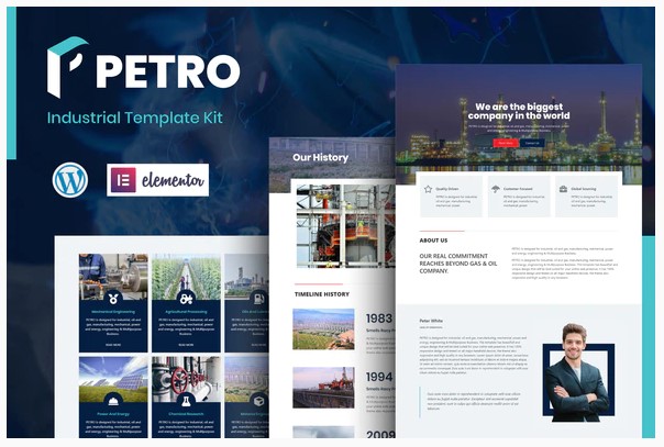 Themeforest Petro - Industrial Elementor Template Kit слив курса