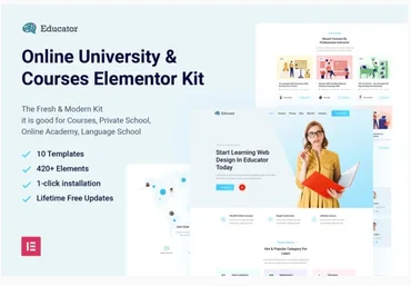 Themeforest Educator - Online University & Courses Elementor Template Kit слив