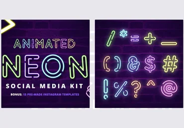 Masterbundles Neon Social Media Kit слив