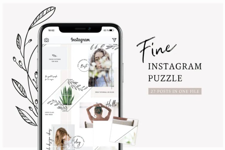 AgataCreate Шаблон безлимитной ленты для instagram слив курса