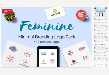 Creativemarket Feminine Minimal Branding Logo Pack слив
