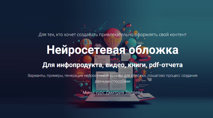 Дмитрий Зверев Нейросетевая обложка. Тариф Мини-курс по обложкам 2025 слив курса