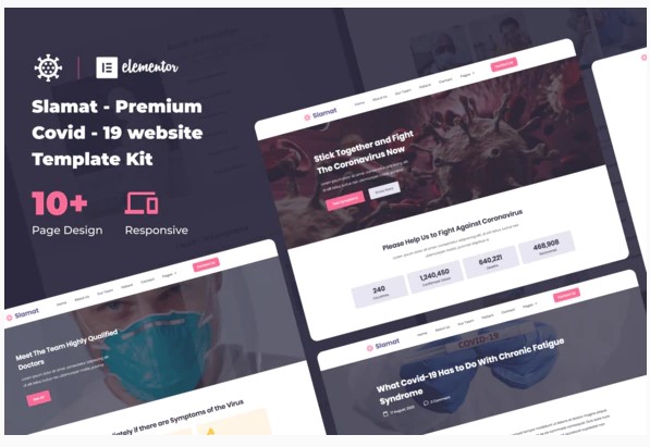 Themeforest Slamat - Pandemic Awareness Elementor Template Kit слив курса