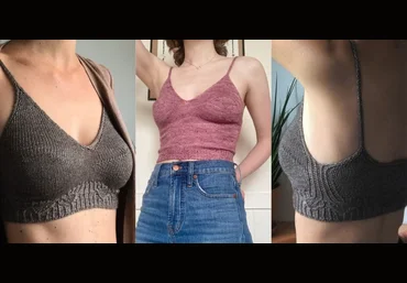 Вяжи.ру Celine Feyten — Вязаный спицами лиф Nurture Bralette 2024 слив