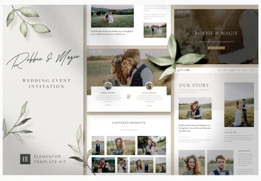 Themeforest Robbie & Magie – Wedding Event Invitation Elementor Template Kit слив