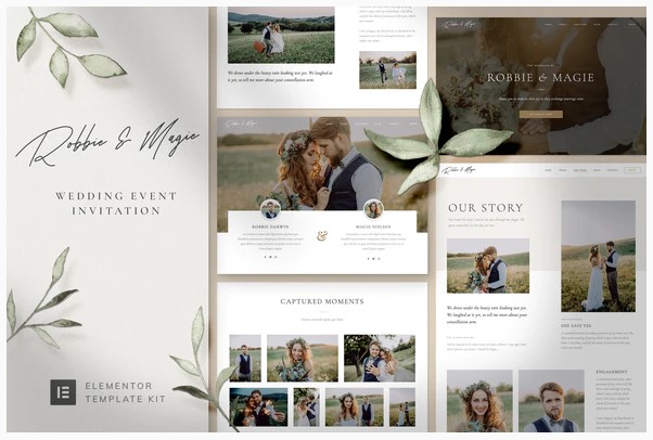 Themeforest Robbie & Magie – Wedding Event Invitation Elementor Template Kit слив курса