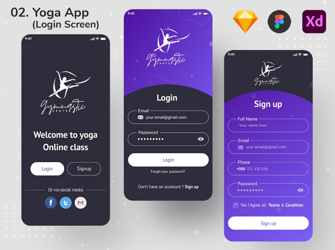 Uplabs Yoga App Login Screen 2021 слив курса