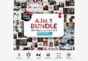 PSD 6 в 1 - Instagram Bundle - Бесконечные ленты для Инстаграм 2019 слив