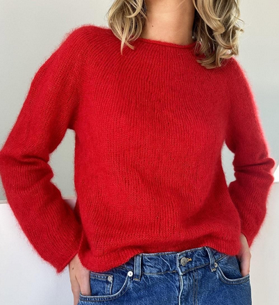 Lene Holme Samsøe Вяжи.ру Простой пуловер Plain Yoke Blouse, вязаный гладью сверху 2024 слив курса