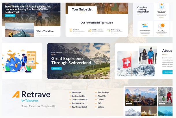 Themeforest Retrave - Travel Elementor Template Kit слив курса