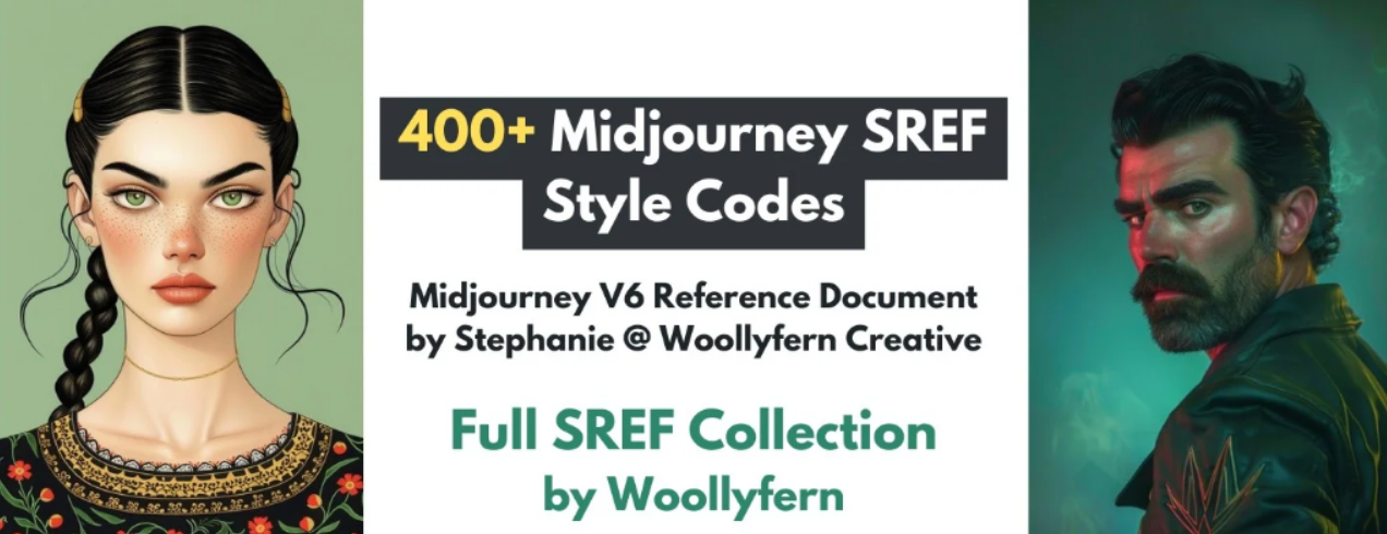 Woollyfern Creative Коллекция 400+ стилей Midjourney 2025 слив курса