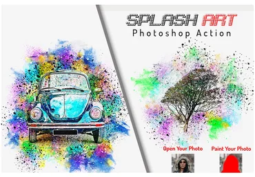 Creativemarket Splash Art Photoshop Action 2021 слив
