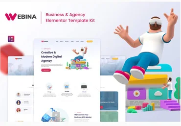 Themeforest Webina - Business Agency & Startup Elementor Template Kit скачать слив